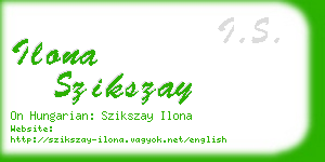 ilona szikszay business card